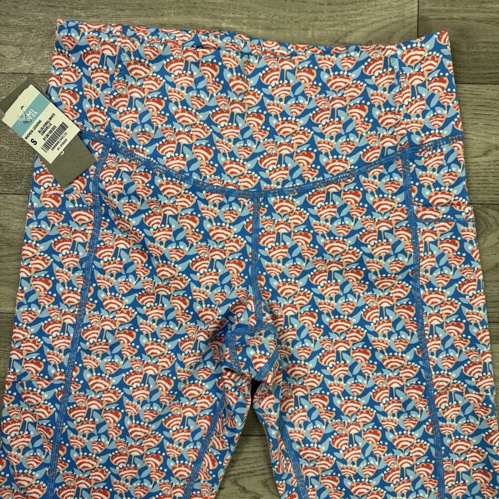 J. McLaughlin Rhonda Leggings Pants Mid Rise Blue White Red Pattern sz S - Picture 3 of 7